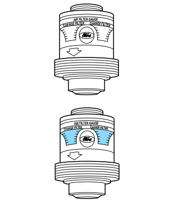 Air filter restriction gauge