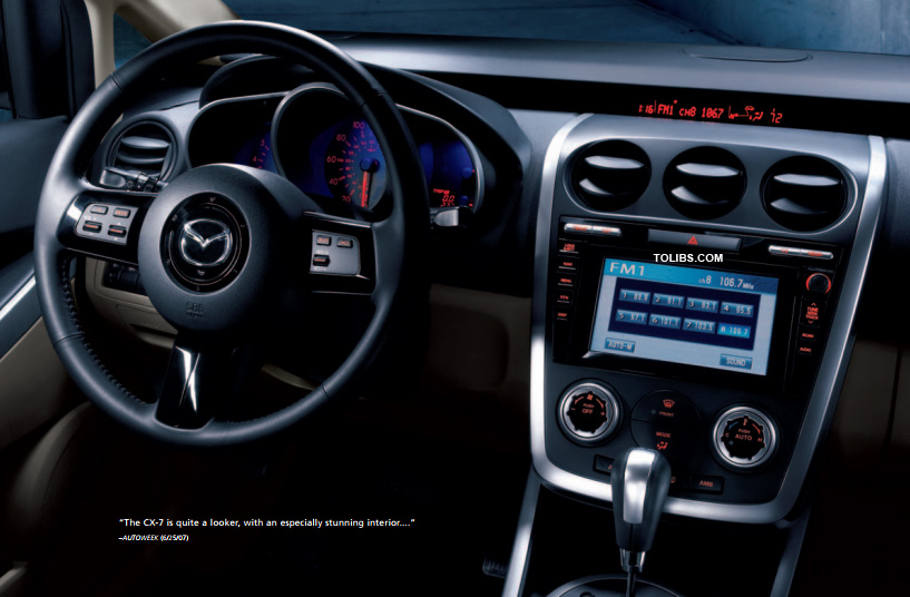 Peer past the stunning 65 6-degree slant of the CX-7s sleek windshield