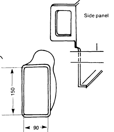 Fabricate the intake section to he dimensions shown