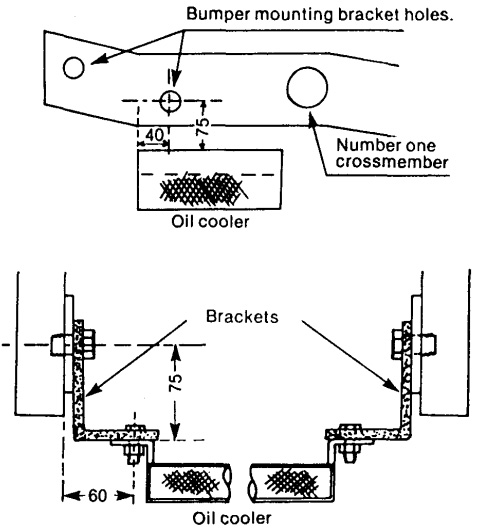 Install the brackets by utilizing the bumper bracket bolts