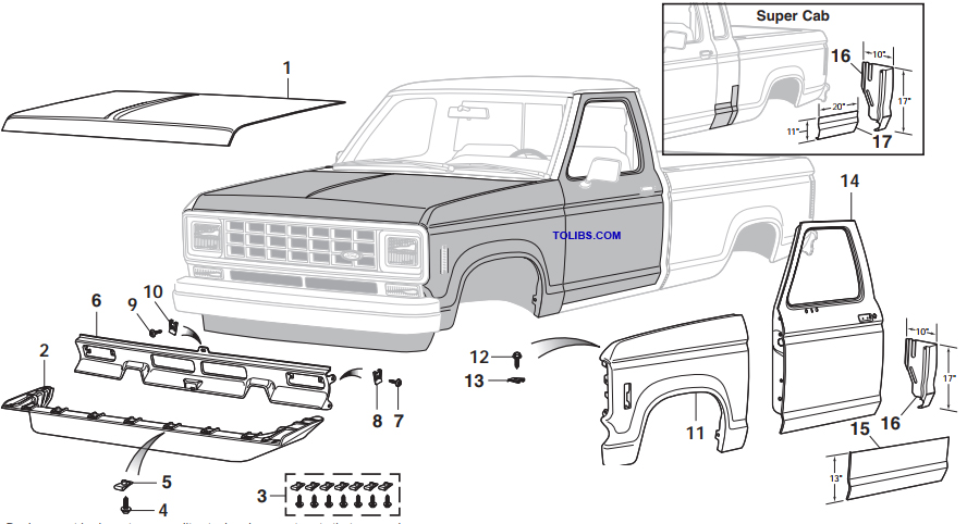 Front Steel Body Parts for Ranger 1983-88