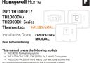 Honewywell Pro 1000 Horizontal Non-Programmable Thermostat Manual & support