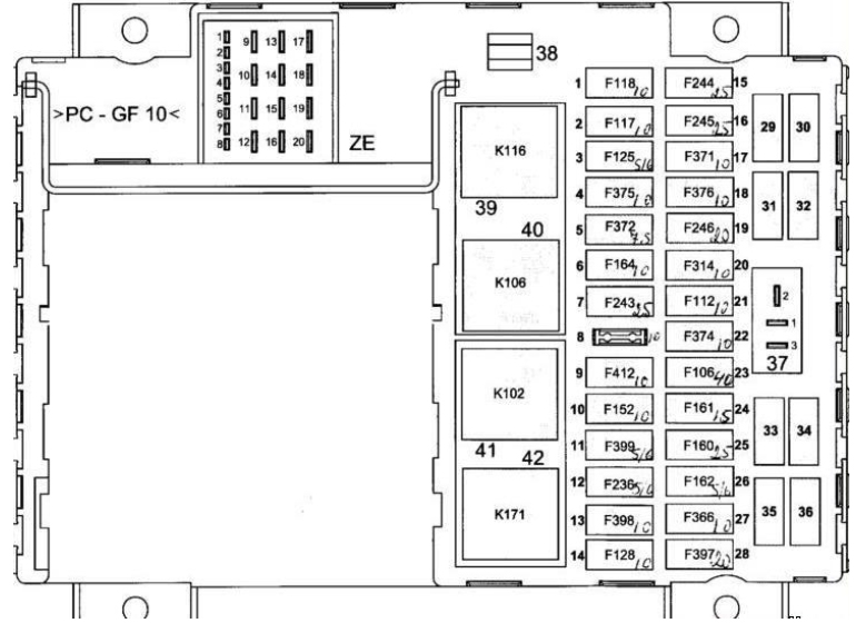 Right section diagram
