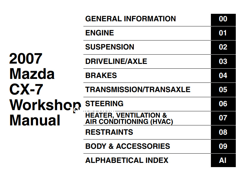Mazda CX-7 Service Repair Manual
